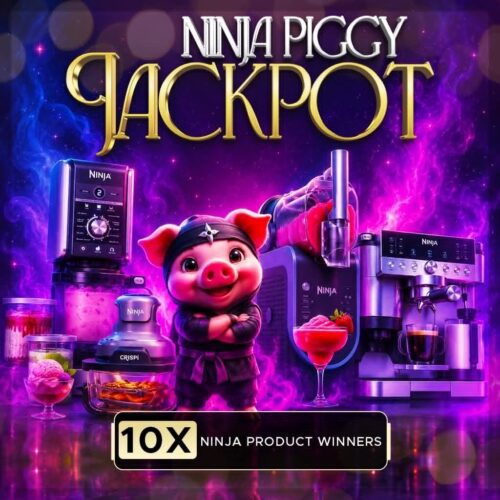 Daily Live Draw | NINJA Piggy Jackpot | 10 x Main Prize Winners Of Ninja Products + Instant Wins