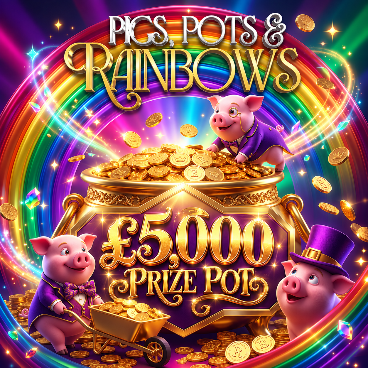 Pigs, Pots & Rainbows | £5,000 Prize Pot | £100 Jackpot!